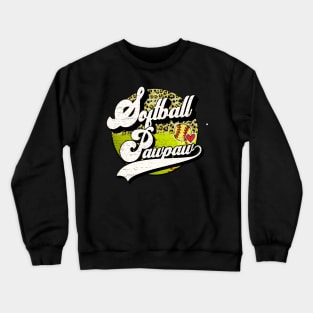 Softball Pawpaw Vintage Leopard Softball Family Matching Crewneck Sweatshirt